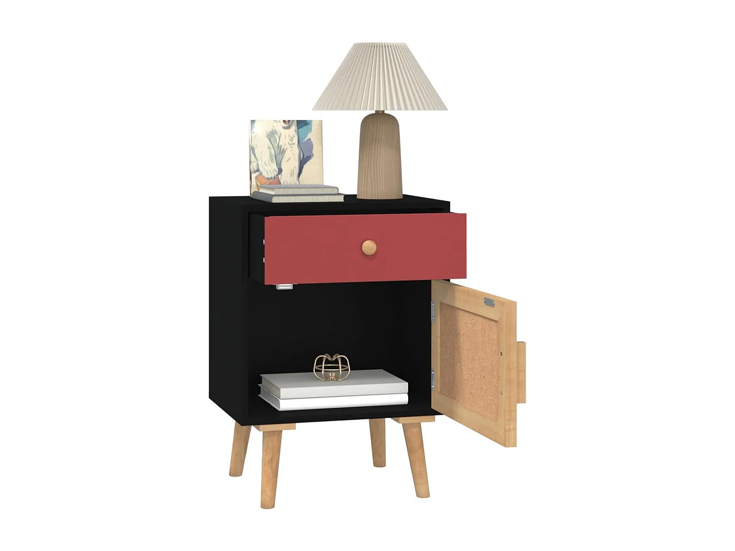 Nachtkastjes 2 st 40x30x55 cm bewerkt hout zwart