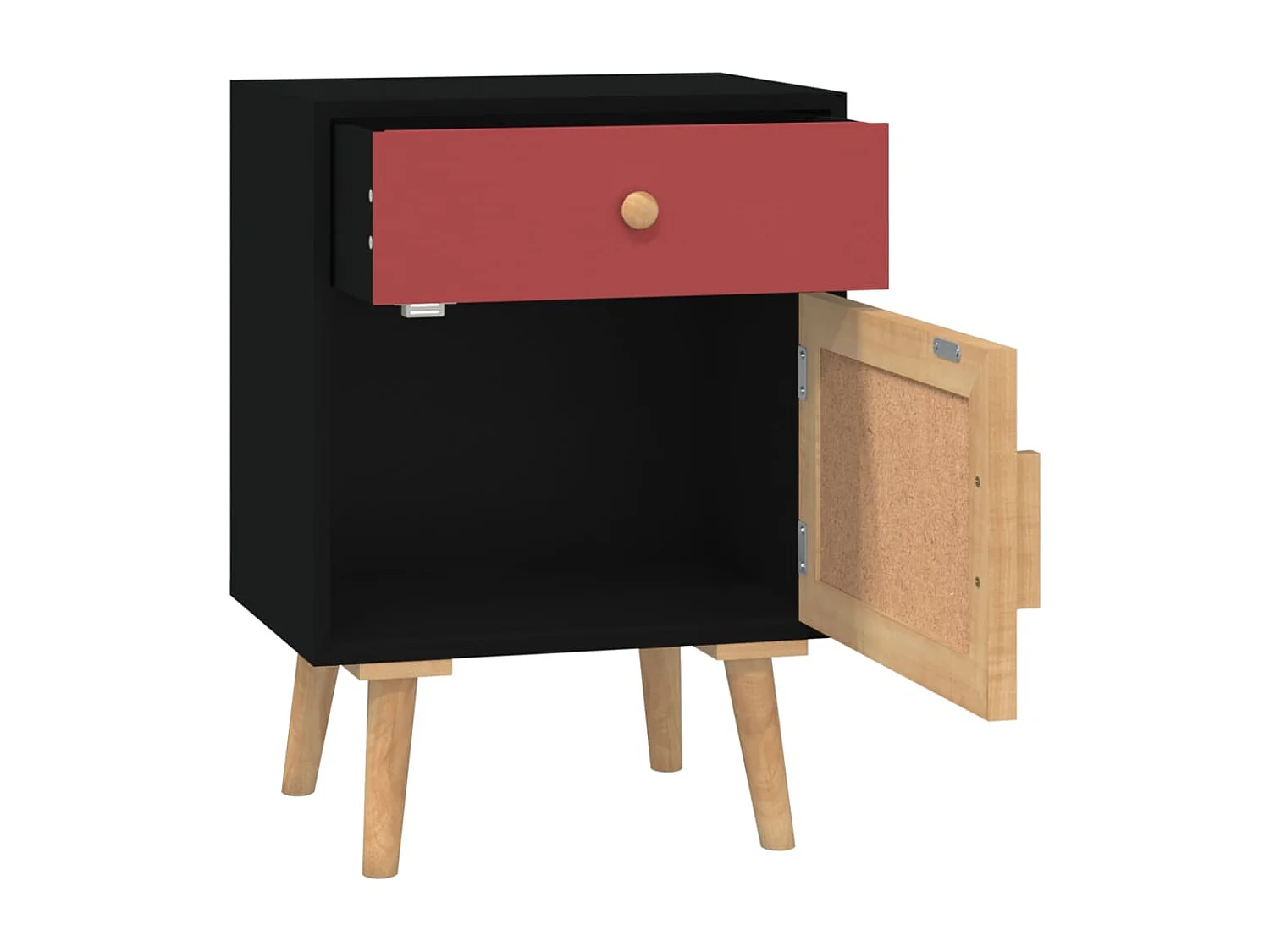 Nachtkastjes 2 st 40x30x55 cm bewerkt hout zwart