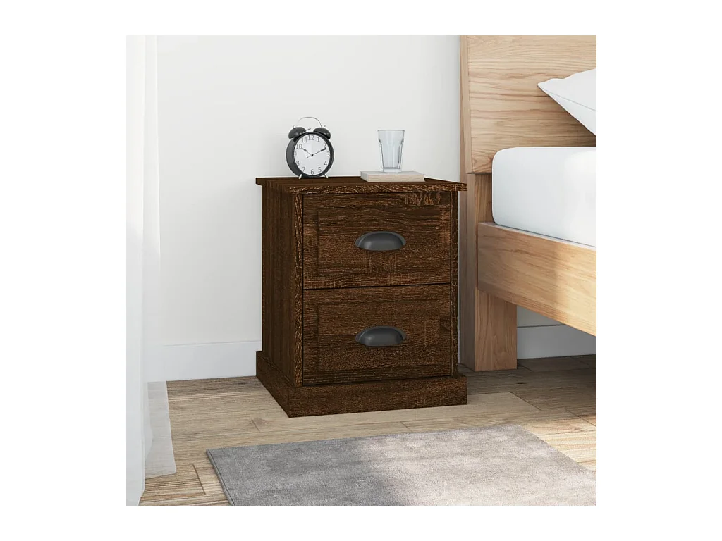 Comodini 2 pz Rovere Marrone 39x39x47,5 cm in Legno Multistrato