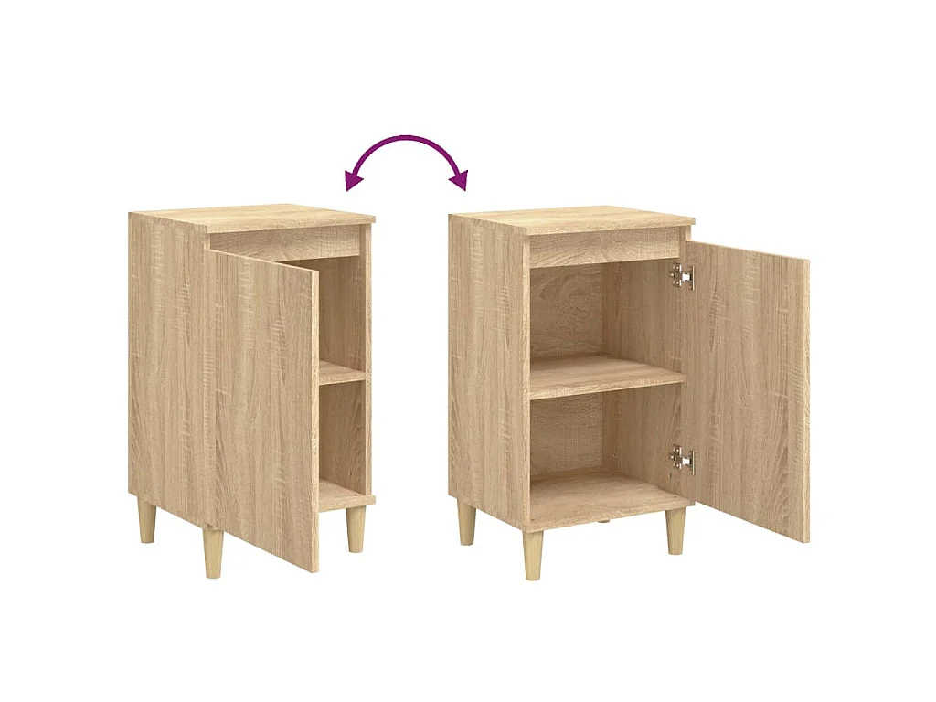 Tables de chevet 2pcs chêne sonoma 40x35x70cm bois d'ingénierie