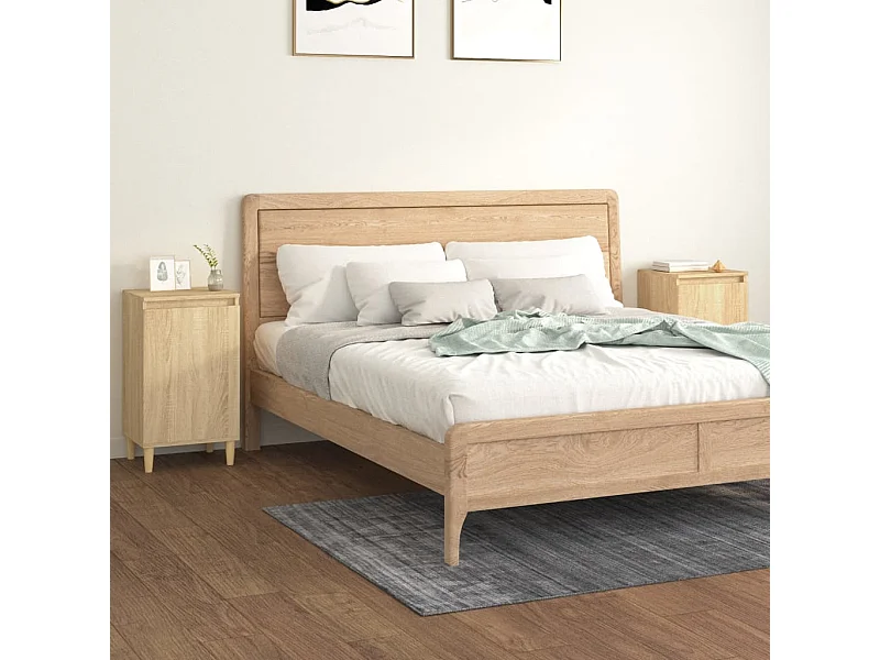 Nachtkastjes 2 st 40x35x70 cm bewerkt hout sonoma eikenkleurig