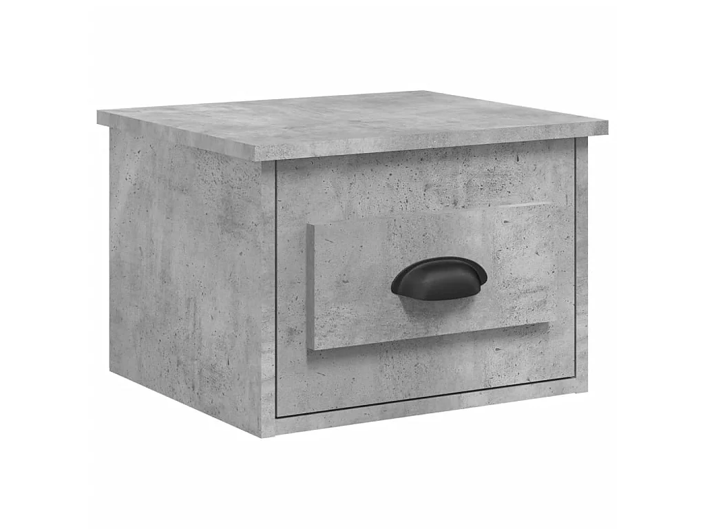 Table de chevet murale gris béton 50x36x40 cm