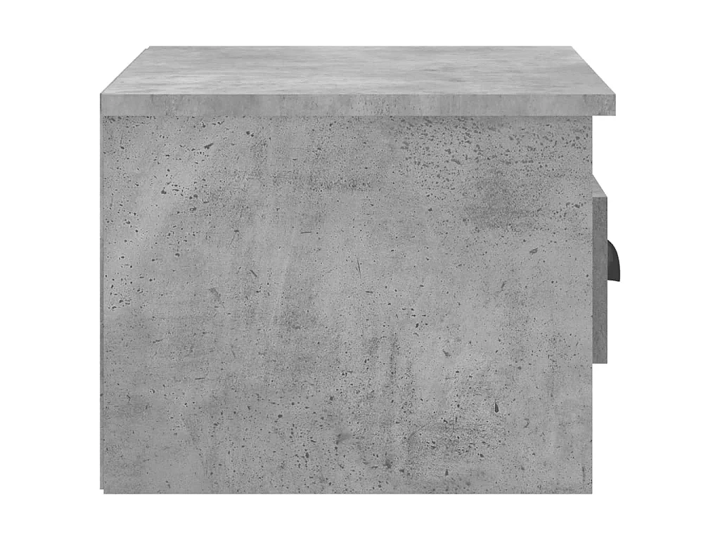 Table de chevet murale gris béton 50x36x40 cm