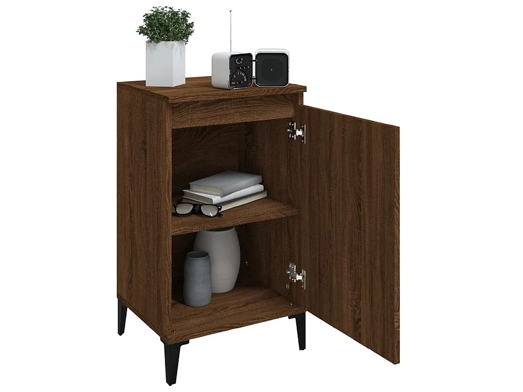 Nachtkastjes 2 st 40x35x70 cm bewerkt hout bruin eikenkleur