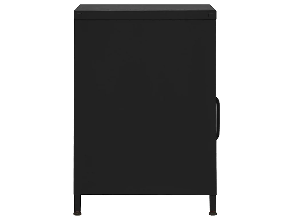 Comodino Nero 35x35x51 cm in Acciaio
