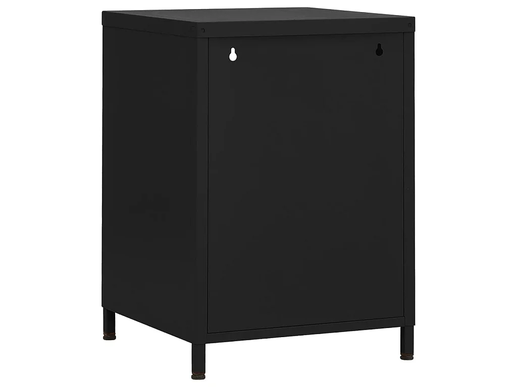 Comodino Nero 35x35x51 cm in Acciaio