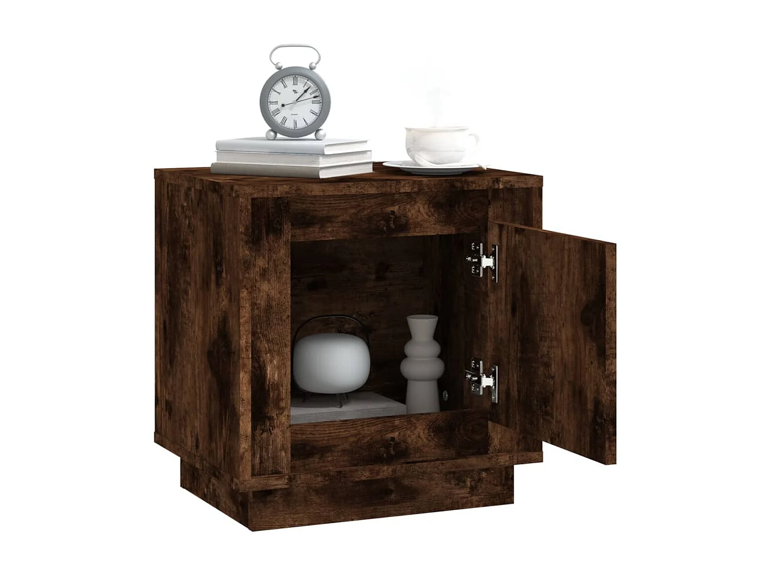 Nachtkastjes 2 st 44x35x45 cm bewerkt hout gerookt eikenkleurig