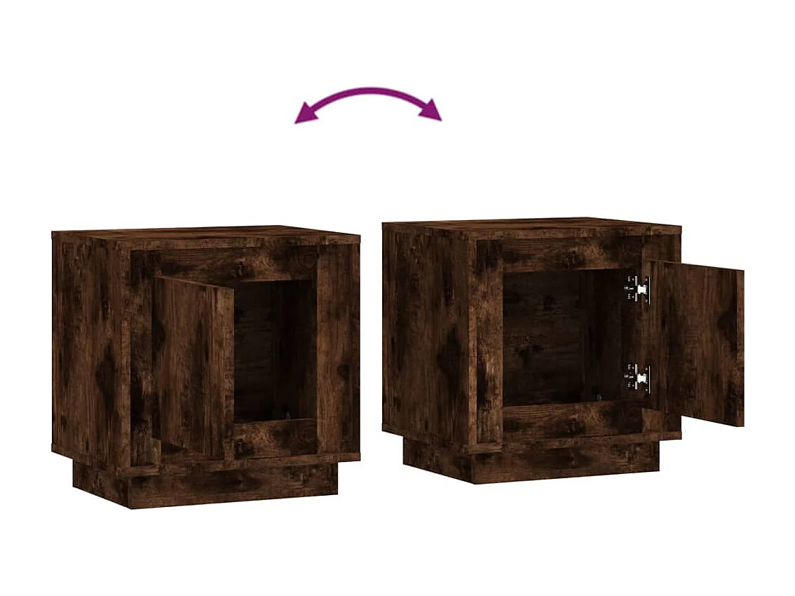 Nachtkastjes 2 st 44x35x45 cm bewerkt hout gerookt eikenkleurig