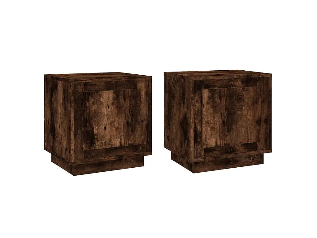 Tables de chevet 2 pcs chêne fumé 44x35x45 cm bois d'ingénierie