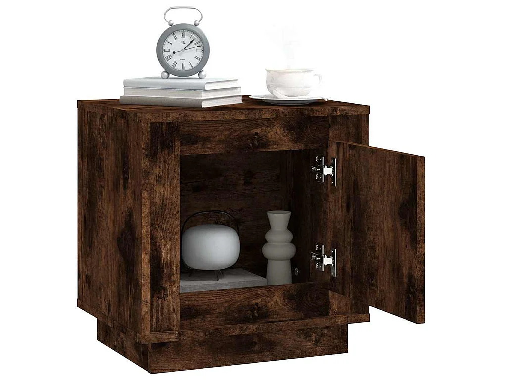 Tables de chevet 2 pcs chêne fumé 44x35x45 cm bois d'ingénierie