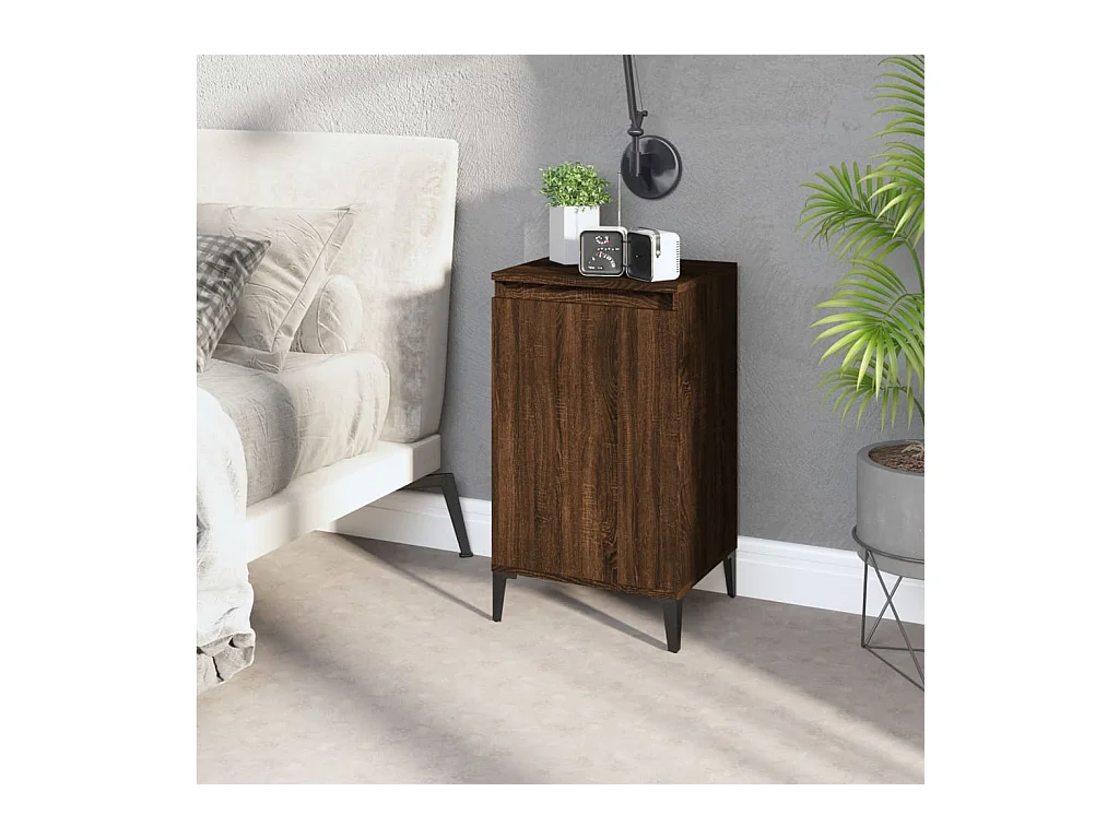 Table de chevet chêne marron 40x35x70 cm bois d'ingénierie