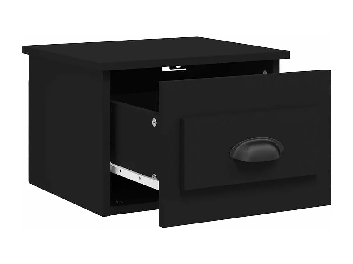 Table de chevet murale noir 41,5x36x28 cm
