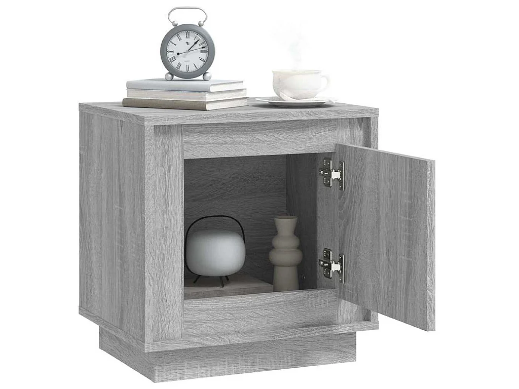 Table de chevet sonoma gris 44x35x45 cm bois d'ingénierie