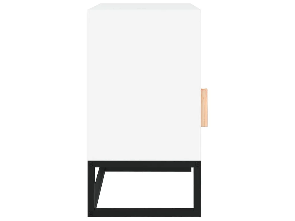Tables de chevet 2pcs blanc 40x30x55,5cm bois ingénierie et fer