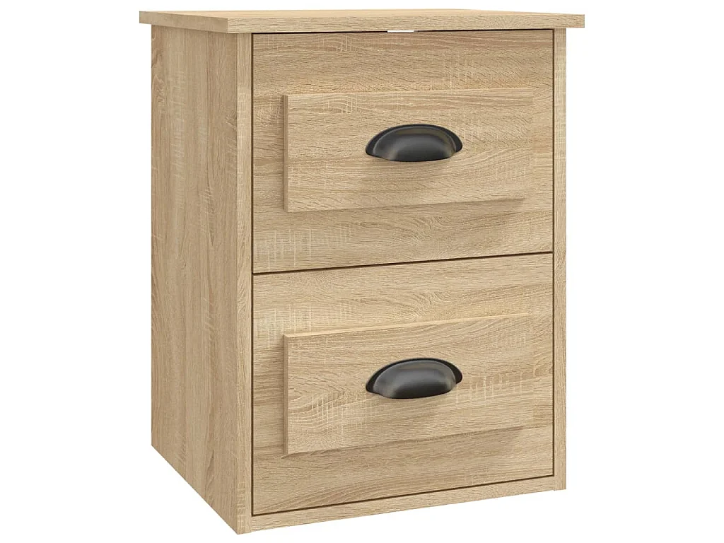 Comodini a Parete 2 pz Rovere Sonoma 41,5x36x53 cm