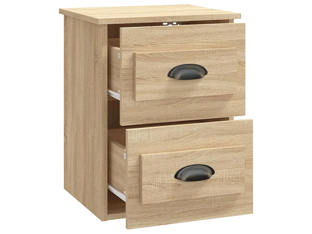 Comodini a Parete 2 pz Rovere Sonoma 41,5x36x53 cm