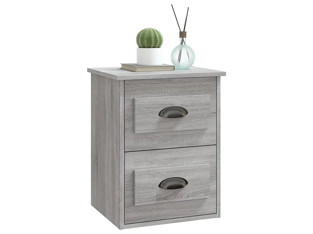 Wand-Nachttische 2 Stk. Grau Sonoma 41,5x36x53 cm