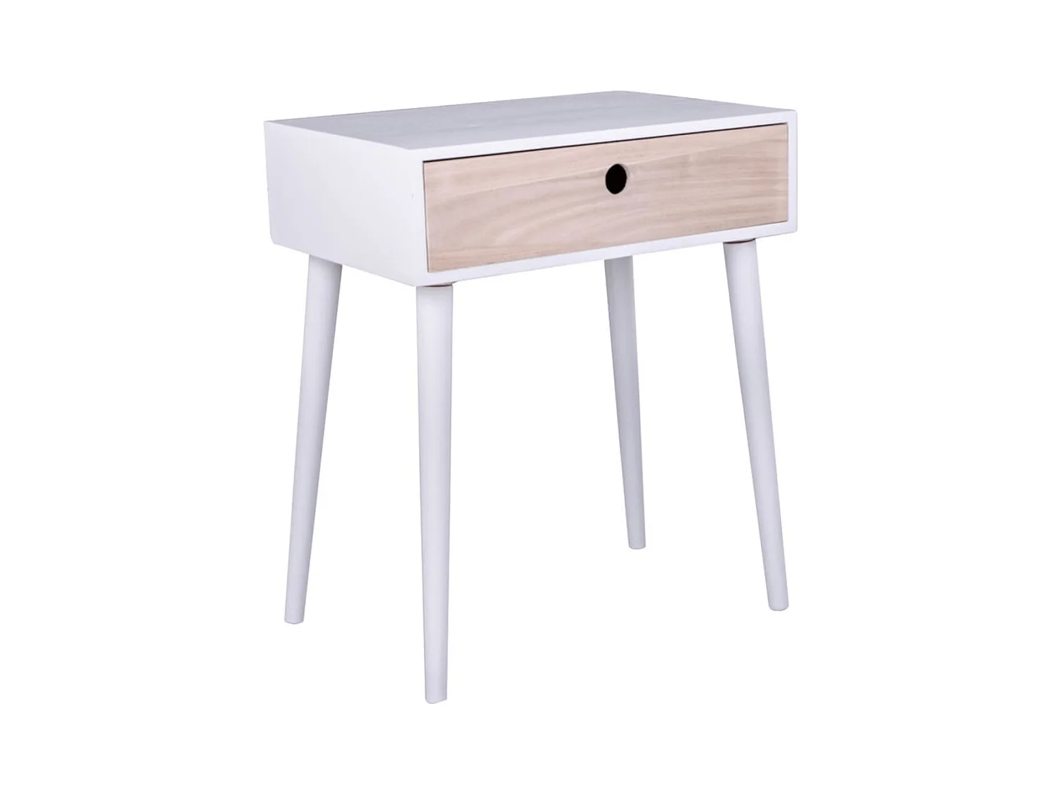 Table de chevet Annemie Blanc et naturel