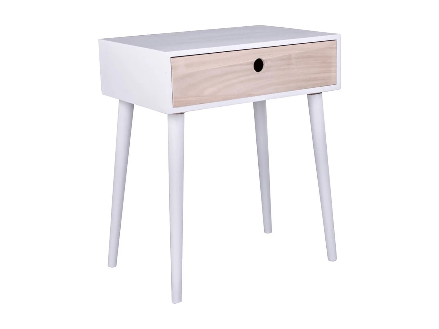 Table de chevet Annemie Blanc et naturel