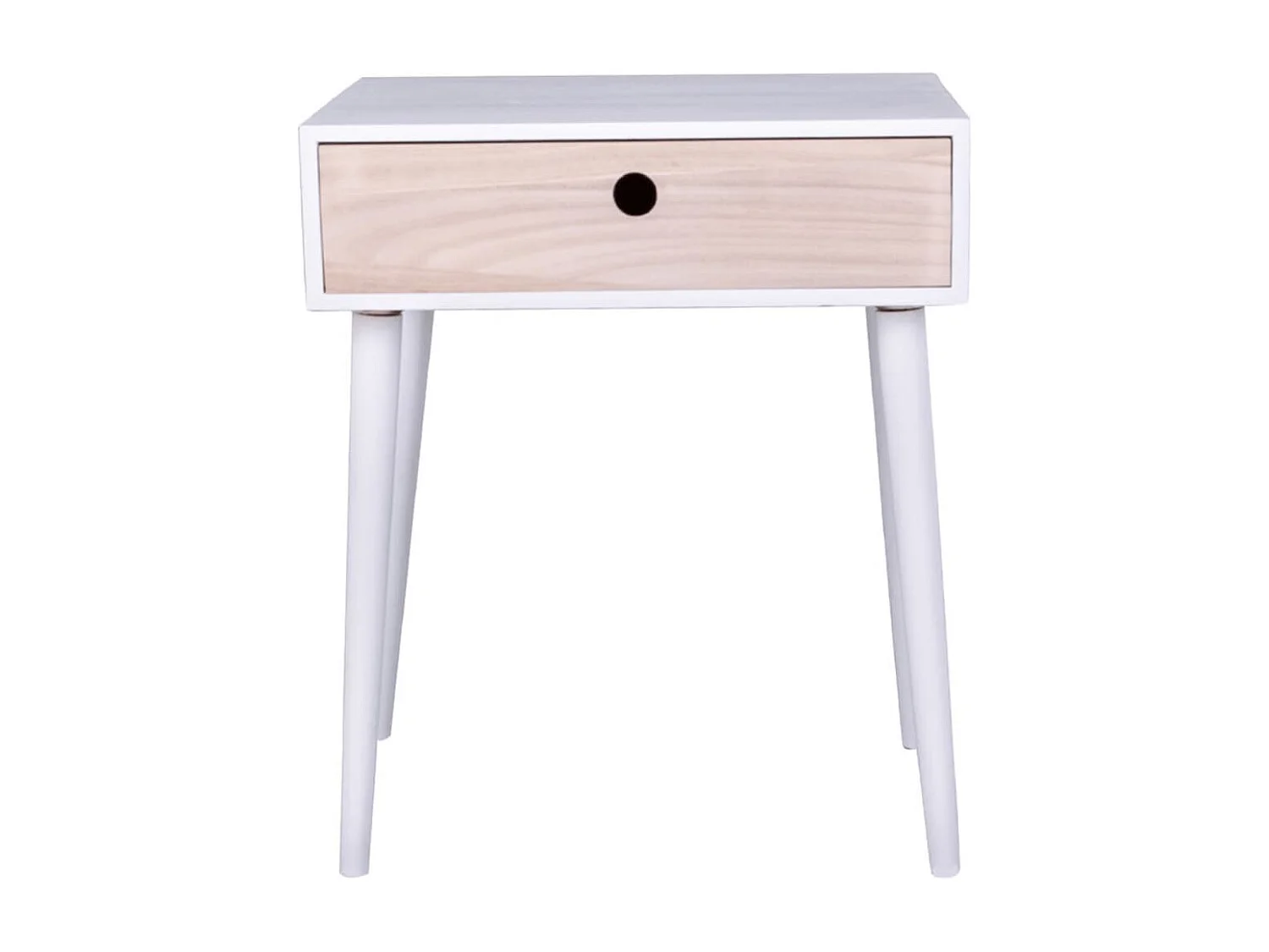 Table de chevet Annemie Blanc et naturel