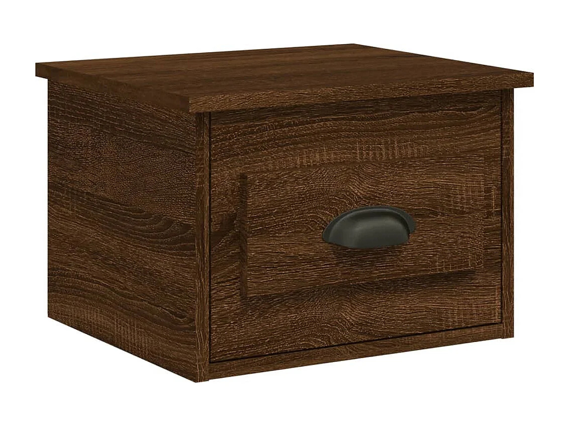 Table de chevet murale chêne marron 41,5x36x28 cm