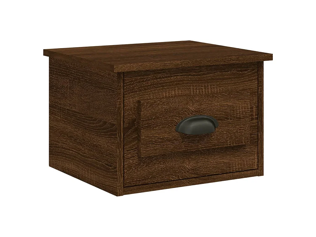 Table de chevet murale chêne marron 41,5x36x28 cm