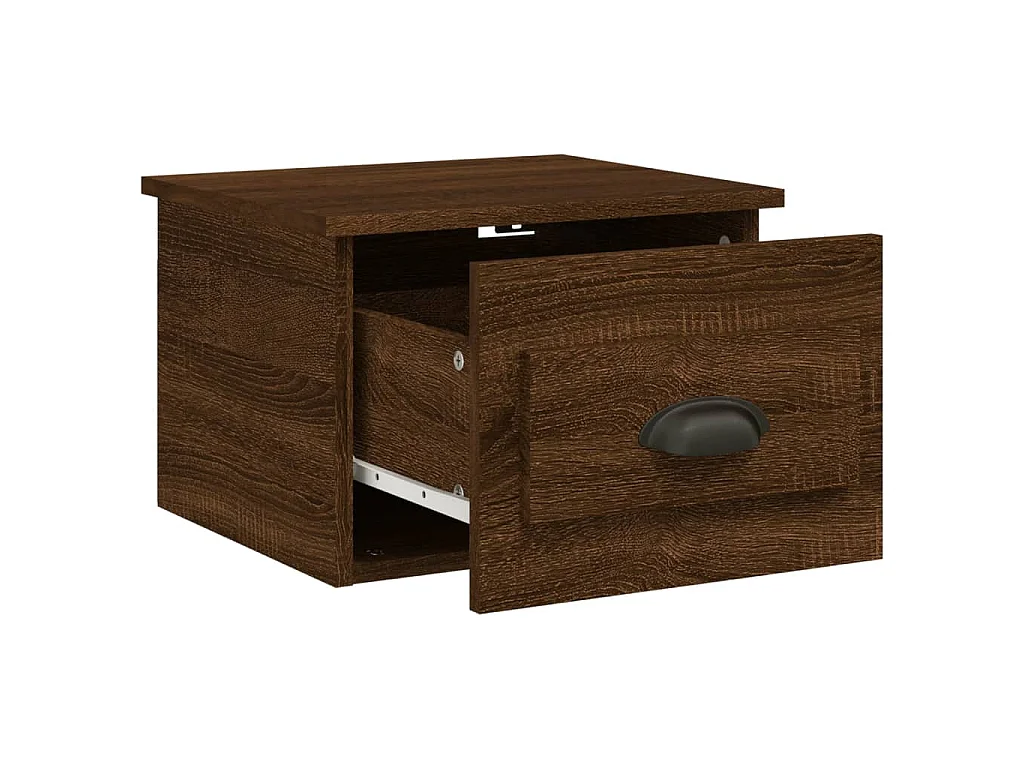 Table de chevet murale chêne marron 41,5x36x28 cm