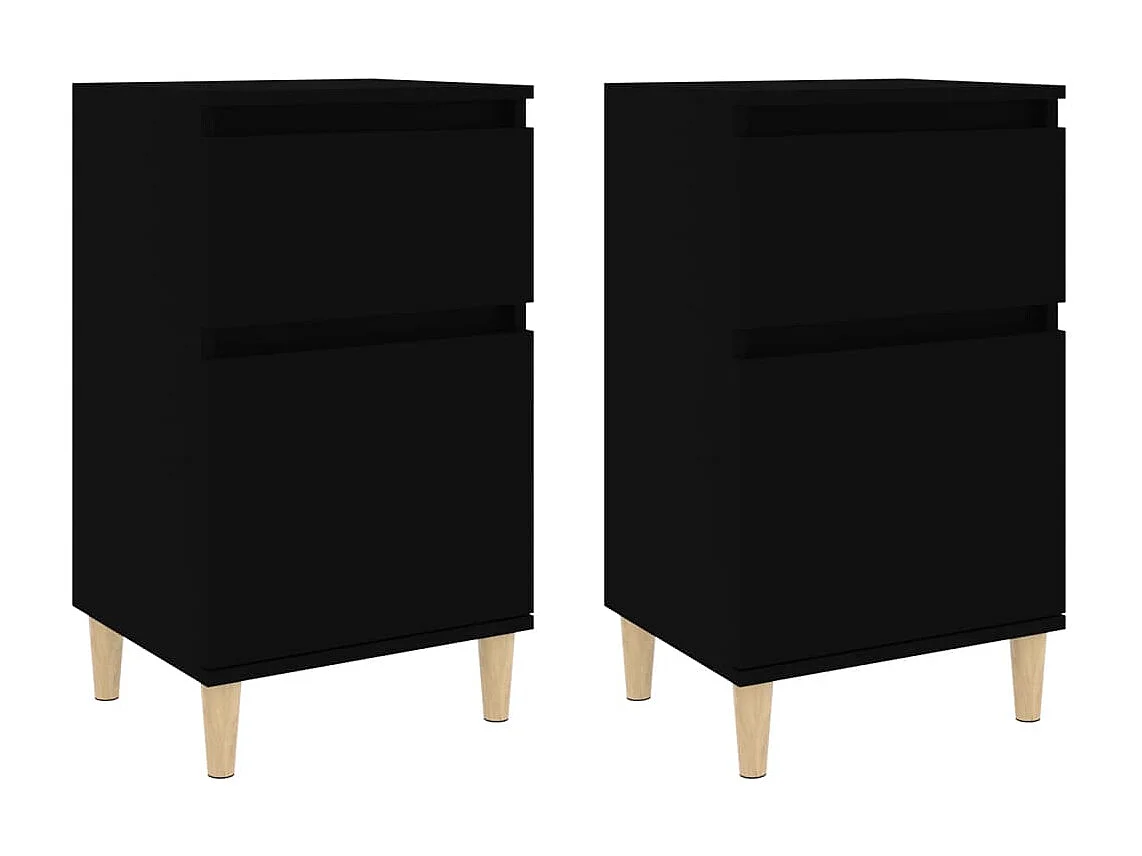 Comodini 2pz Neri 40x35x70 cm