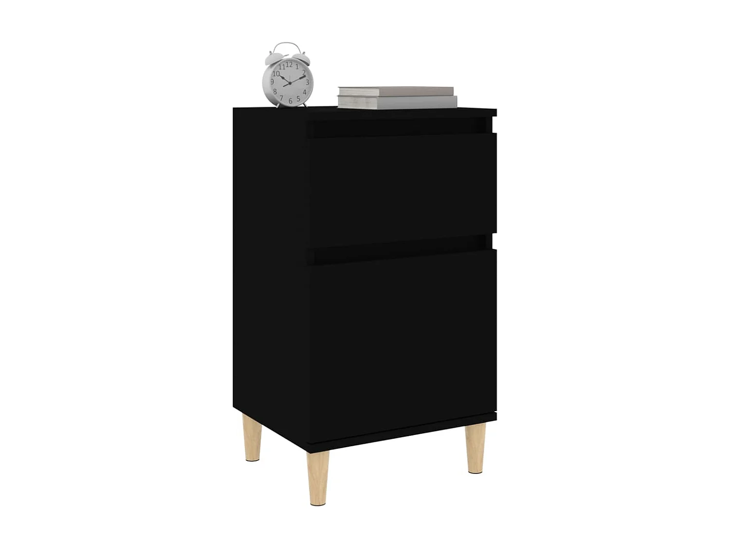 Comodini 2pz Neri 40x35x70 cm