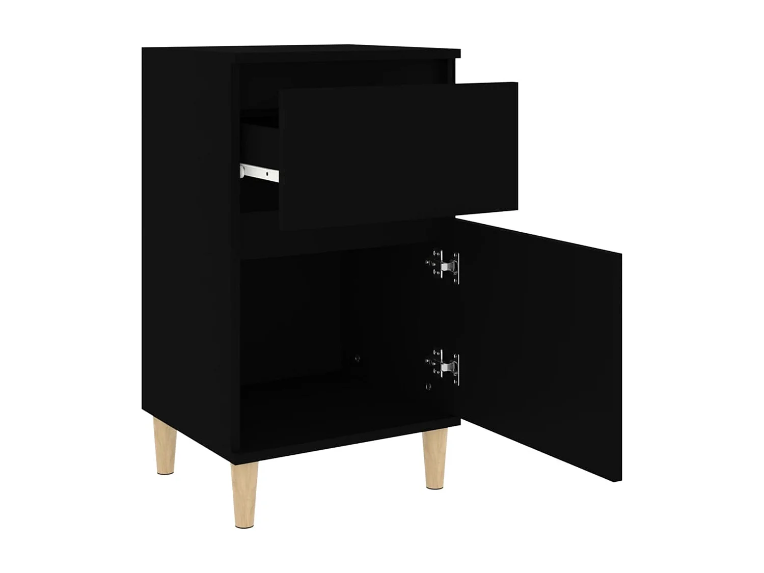 Comodini 2pz Neri 40x35x70 cm