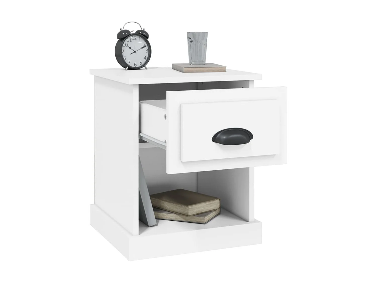 Mesa de cabeceira 39x39x47,5 cm derivados de madeira branco