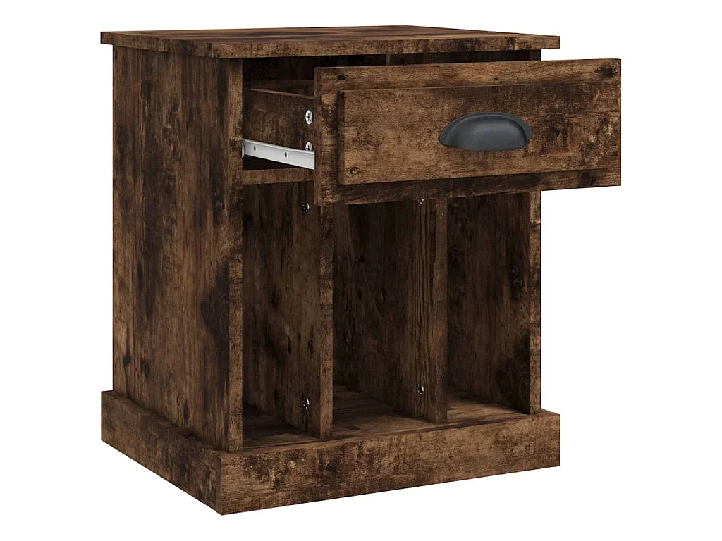 Table de chevet chêne fumé 43x36x50 cm