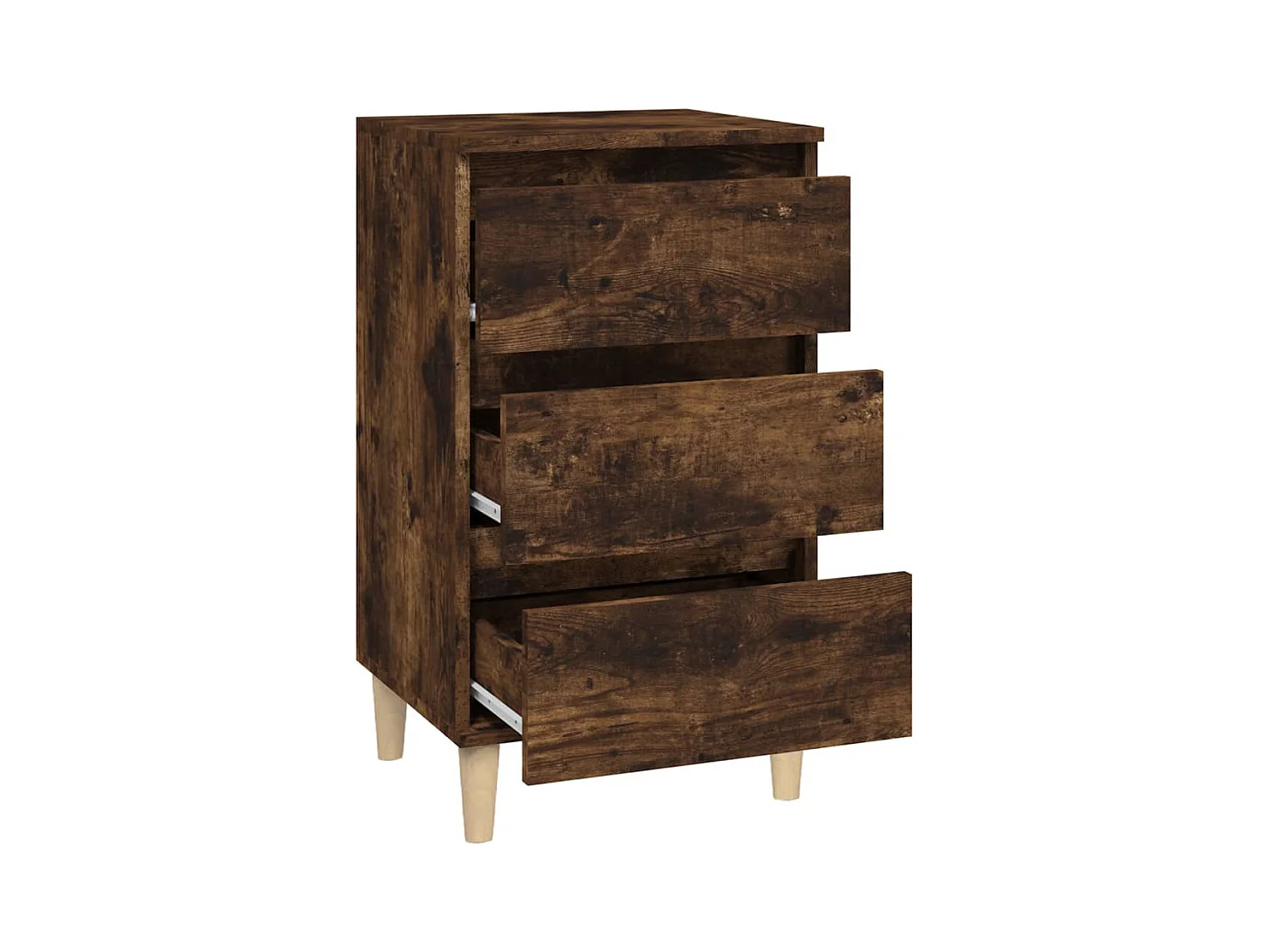 Table de chevet chêne fumé 40x35x70 cm bois d'ingénierie