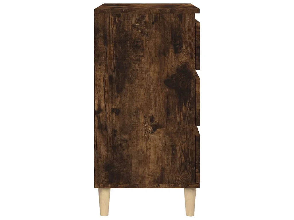 Table de chevet chêne fumé 40x35x70 cm bois d'ingénierie