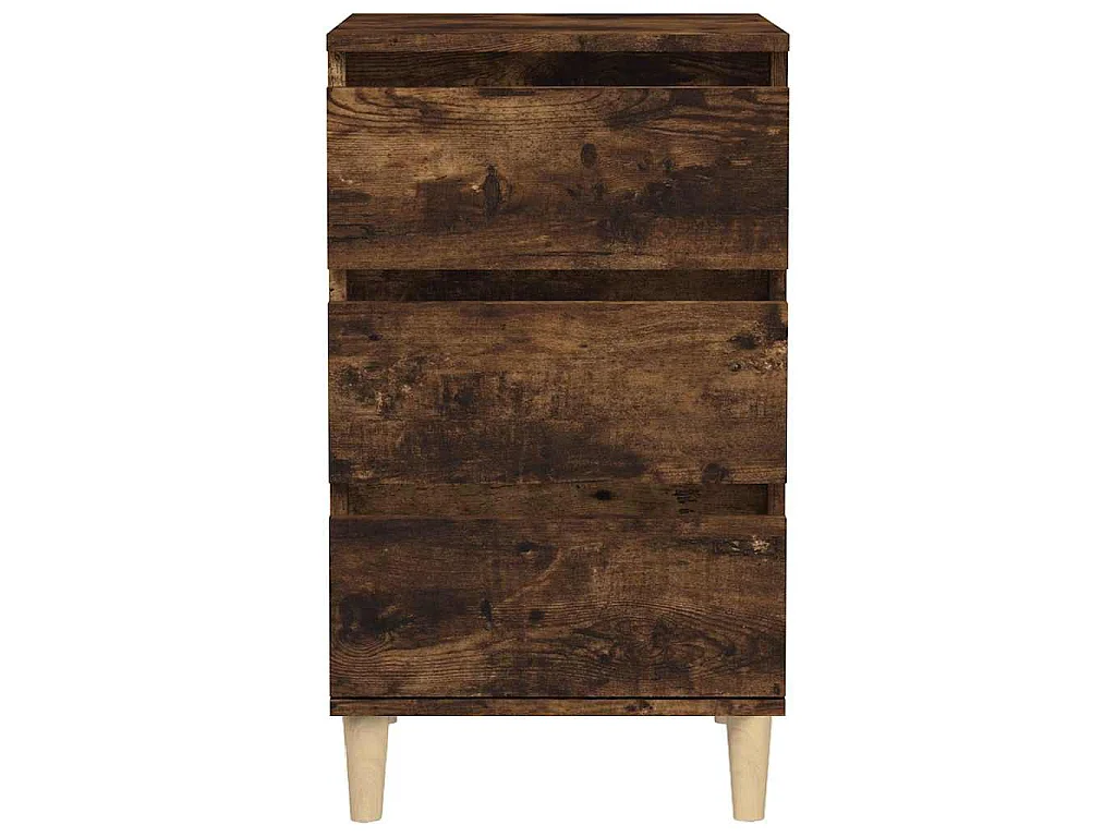 Table de chevet chêne fumé 40x35x70 cm bois d'ingénierie