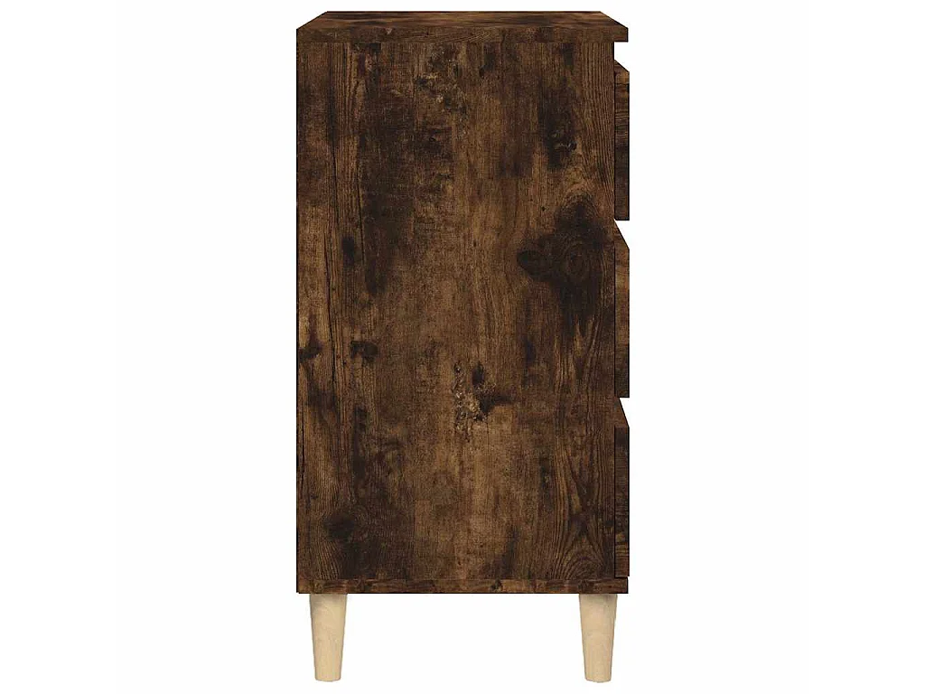 Table de chevet chêne fumé 40x35x70 cm bois d'ingénierie