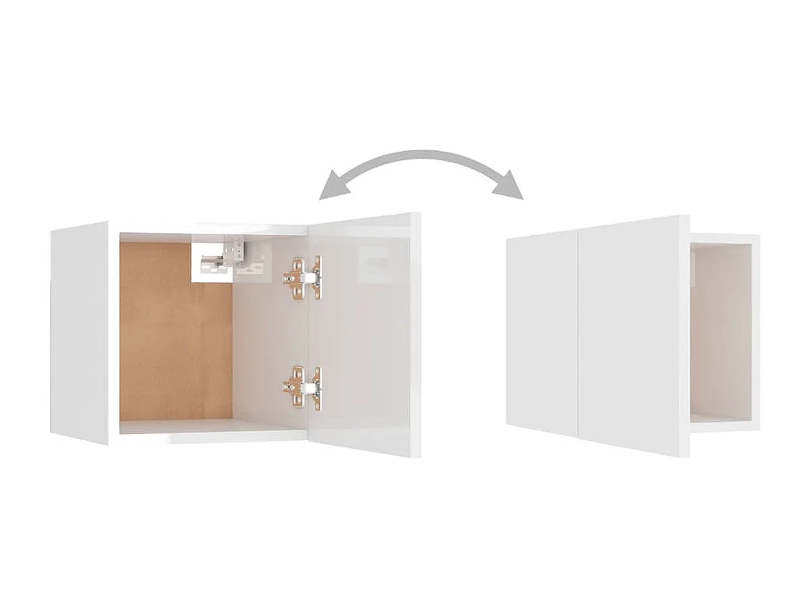 Tables de chevet 2 pcs Blanc brillant 30,5x30x30 cm