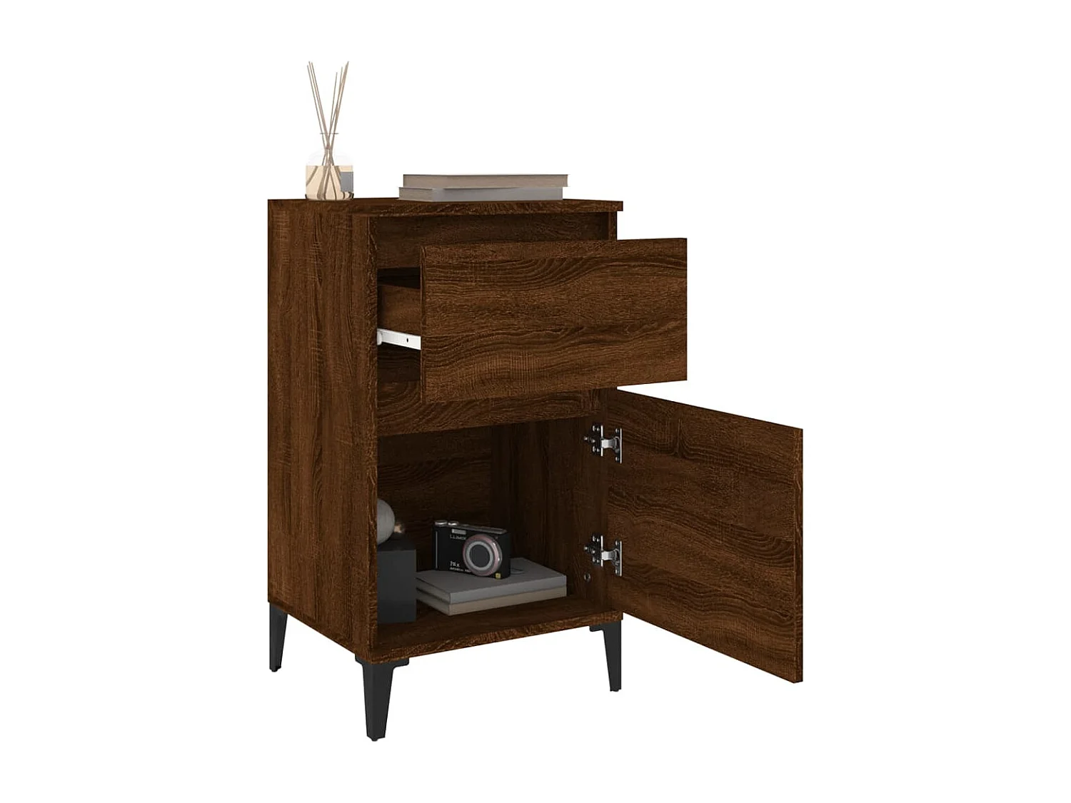 Tables de chevet 2 pcs chêne marron 40x35x70 cm