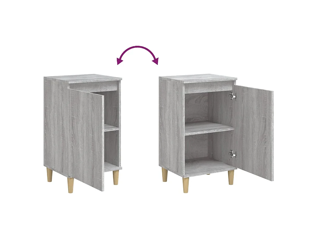 Nachttische 2 Stk. Grau Sonoma 40x35x70 cm Holzwerkstoff
