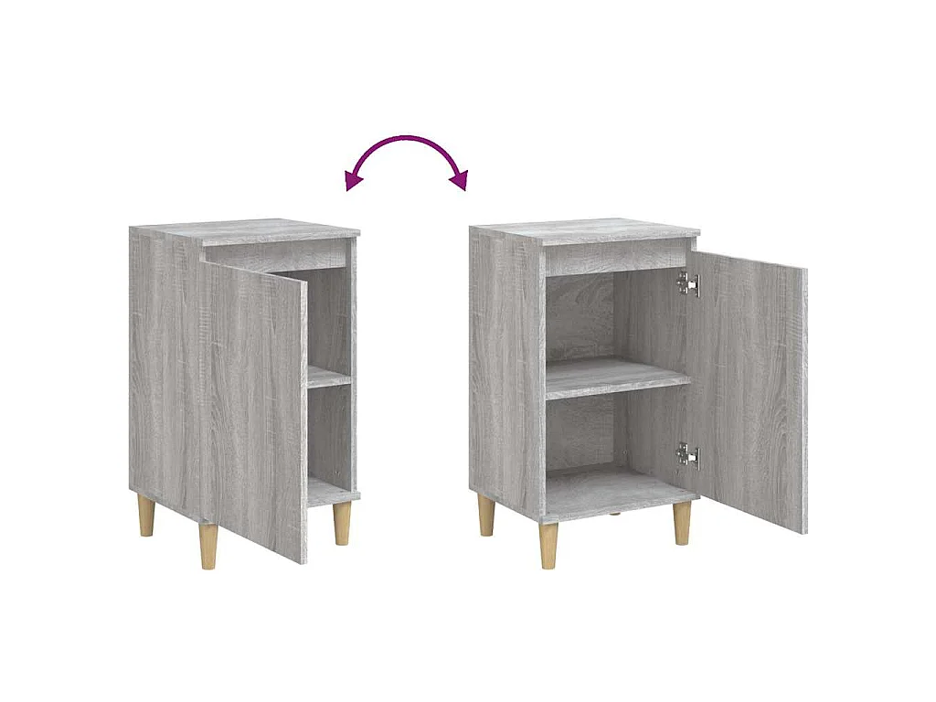 Nachtkastjes 2 st 40x35x70 cm bewerkt hout grijs sonoma eiken