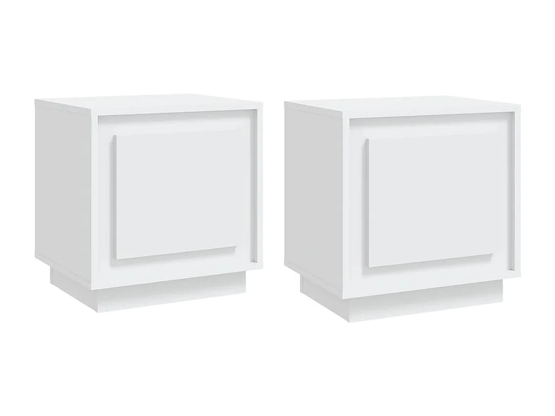Mesas de cabeceira 2 pcs 44x35x45cm derivados de madeira branco