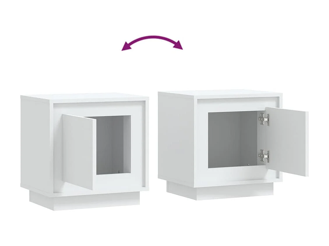 Mesas de cabeceira 2 pcs 44x35x45cm derivados de madeira branco