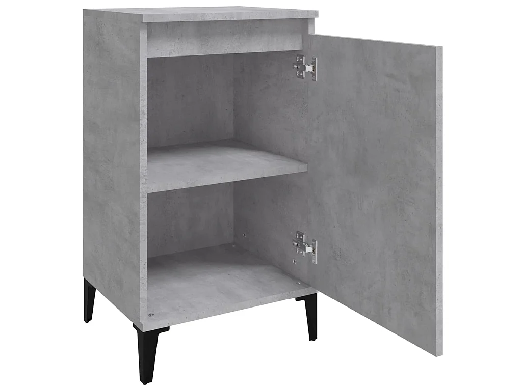 Table de chevet gris béton 40x35x70 cm bois d'ingénierie