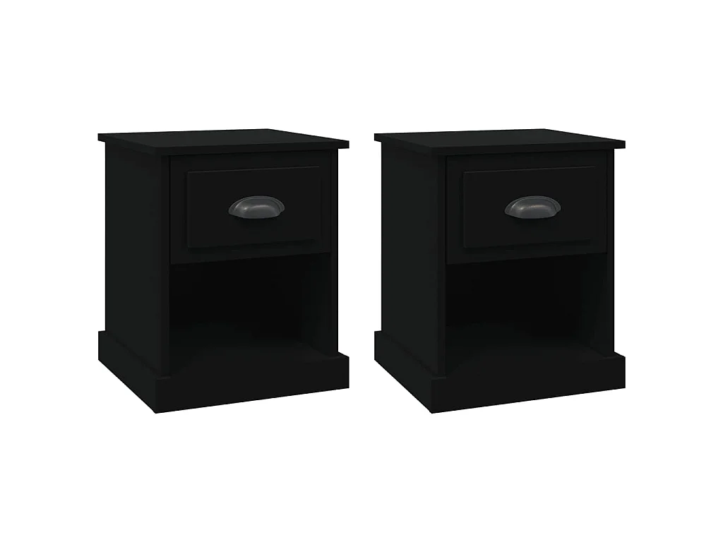 Nachttische 2 Stk. Schwarz 39x39x47,5 cm Holzwerkstoff