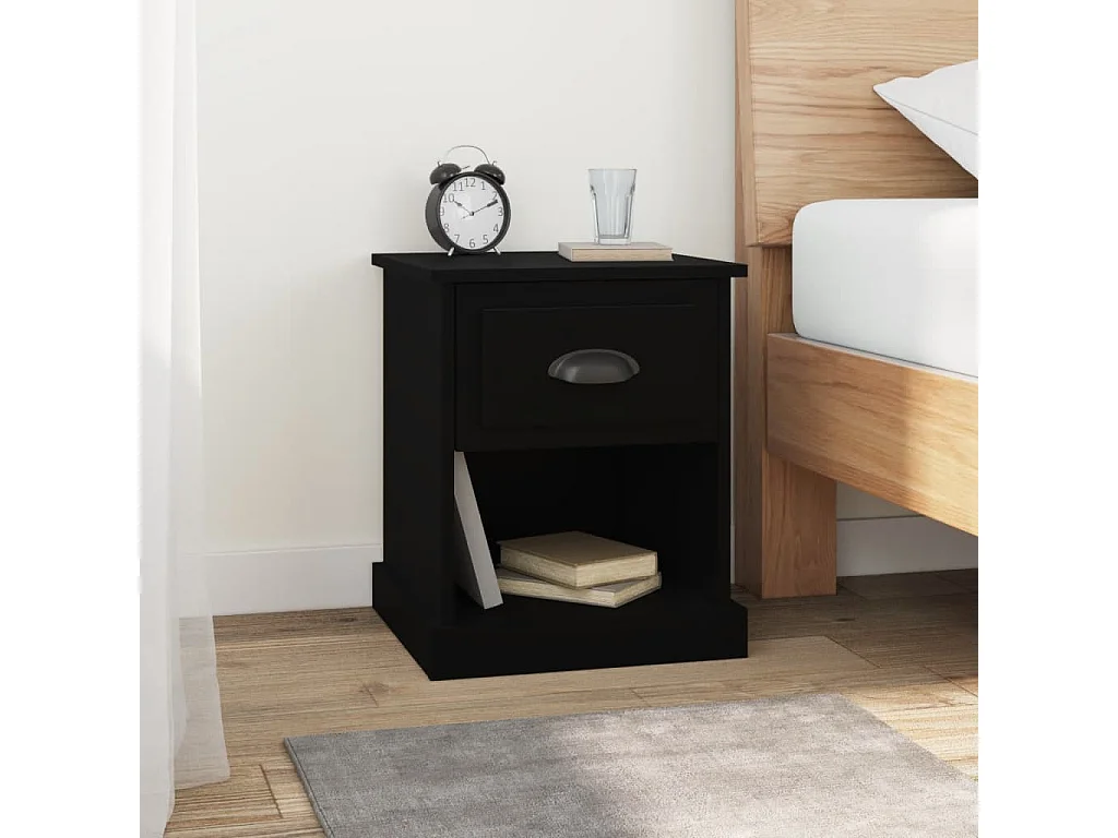 Nachttische 2 Stk. Schwarz 39x39x47,5 cm Holzwerkstoff