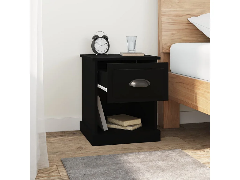 Nachttische 2 Stk. Schwarz 39x39x47,5 cm Holzwerkstoff