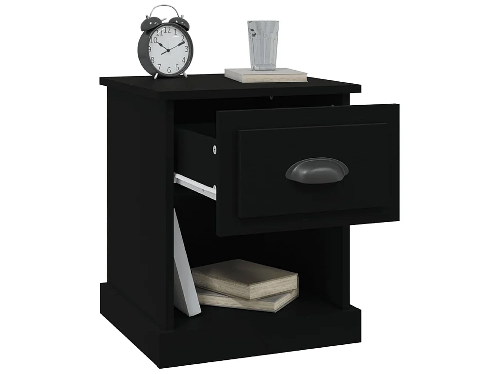 Nachttische 2 Stk. Schwarz 39x39x47,5 cm Holzwerkstoff