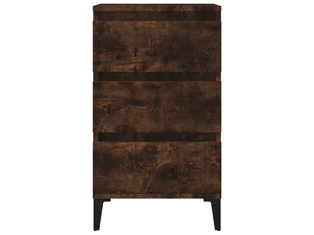 Nachtkastje 40x35x70 cm bewerkt hout gerookt eikenkleurig