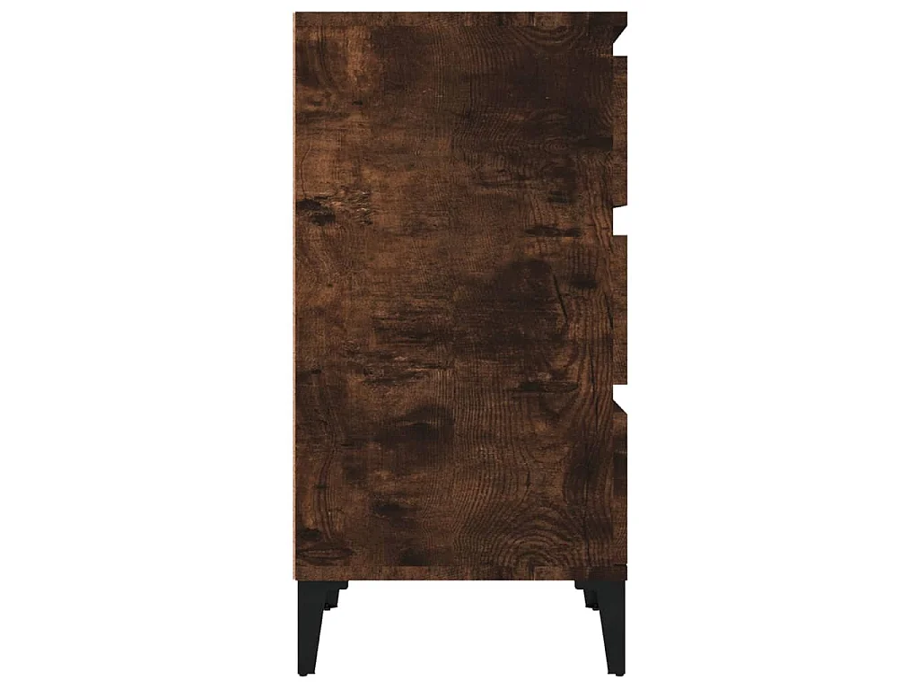 Nachtkastje 40x35x70 cm bewerkt hout gerookt eikenkleurig