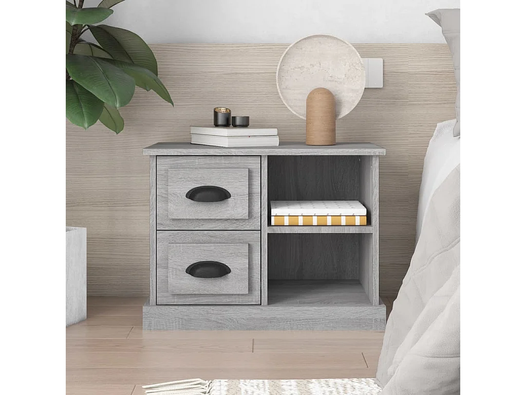 Table de chevet sonoma gris 60x35,5x45 cm